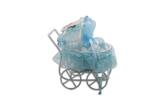 Baby Boy Stroller - Jordan Almonds Blue and White - Decorated Toy Favor