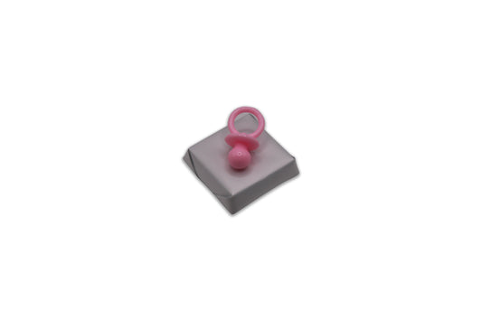 Solid Pink Mini Pacifier - Decorated Chocolate