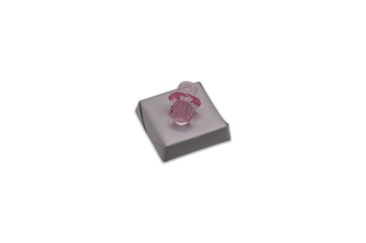 Acrylic Pink Mini Pacifier - Decorated Chocolate