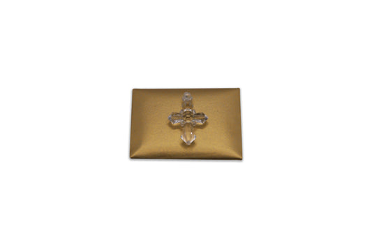 Acrylic Clear Mini Cross - Gold Envelope - Christening Decorated Chocolate Favor