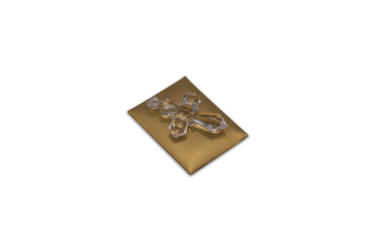 Acrylic Clear Large Cross - Angled - Gold Envelope - Christening Decorated Chocolate Favor