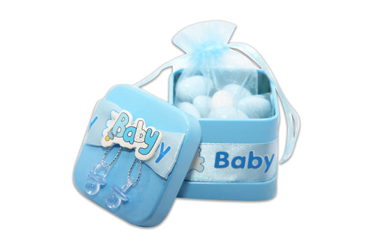 Baby Boy - Jordan Almonds Blue and White - Decorated Toy Favor