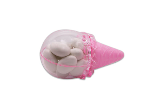 Pink Ice Cream Cone - White Jordan Almonds