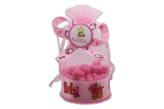 Baby Girl - Pink Sixlets Chocolate - Decorated Toy Favor