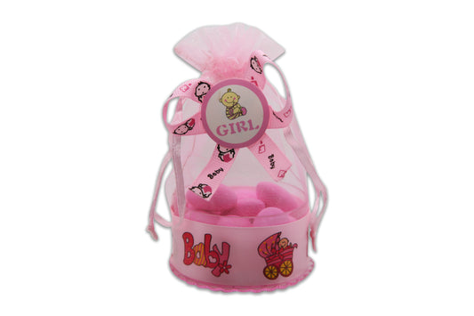 Baby Girl - Pink Jordan Almonds - Decorated Toy Favor