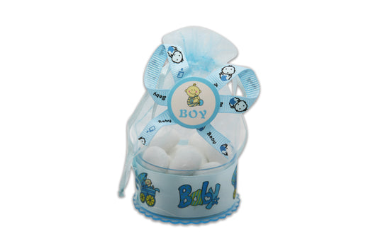 Baby Boy - White Jordan Almonds - Decorated Toy Favor