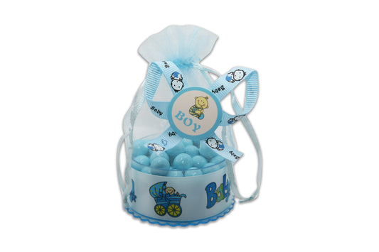 Baby Boy - Blue Sixlets Shimmer Chocolate - Decorated Toy Favor