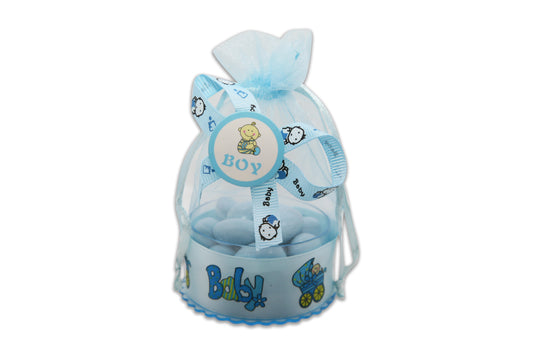 Baby Boy - Blue Jordan Almonds - Decorated Toy Favor