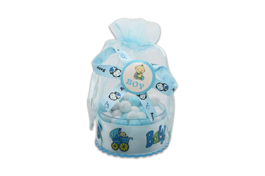 Baby Boy - Blue & White Sixlets Chocolate - Decorated Toy Favor