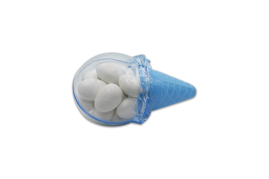 Blue Ice Cream Cone - White Jordan Almonds