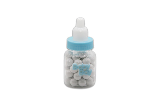 Baby Bottle with Baby Boy Sign - White Sixlets Chocolate - Decorated Toy Favor